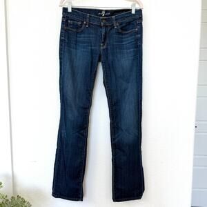 7 For All Mankind Straight Leg Jeans‎ Dark Wash Stretch Women Size 28 Classic